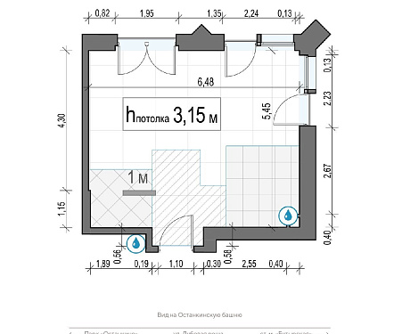  квартира новостройка площадью 36,1 кв.м.