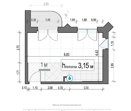  квартира новостройка площадью 31,7 кв.м.