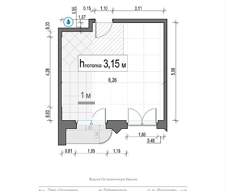  квартира новостройка площадью 36,7 кв.м.