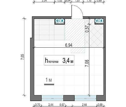  квартира новостройка площадью 51 кв.м.