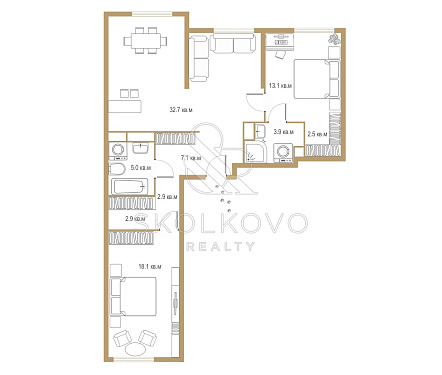 квартира новостройка площадью 88,2 кв.м.