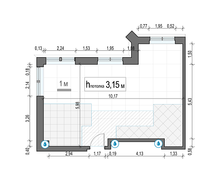  апартамент новостройка площадью 61,1 кв.м.