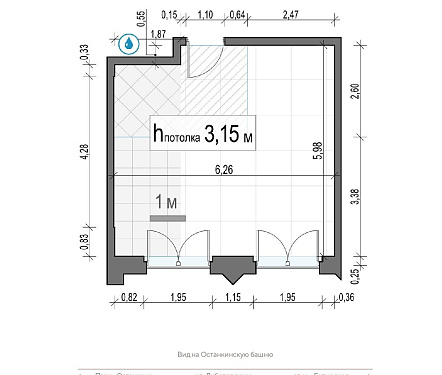  квартира новостройка площадью 35,8 кв.м.